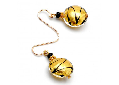 Aretes oro en cristal de venecia murano italia