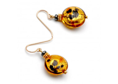 Gold murano glass earrings