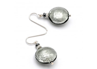 Silver murano glass earrings