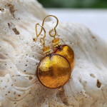 Korvakorut lasi murano amber gold 