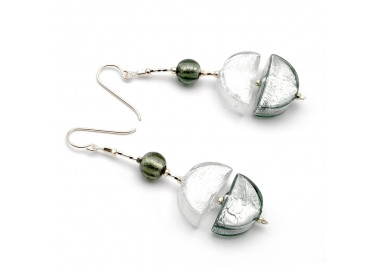 Silver murano glass drop earrings