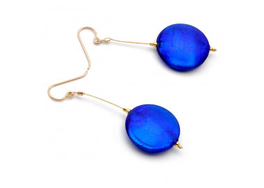 Boucles d'oreilles bleues verre de murano de venise