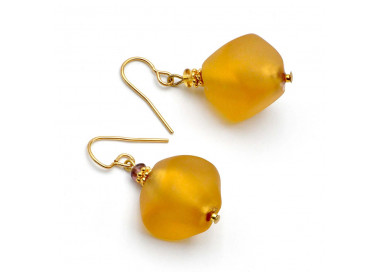 Gold murano glass earrings genuine venice glass