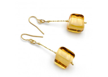 Gold murano glass drop earrings of venice