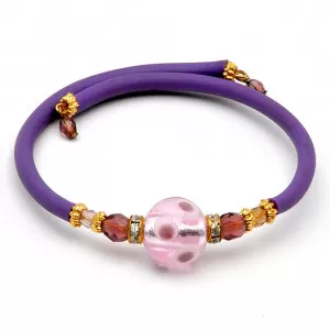 Pulseira de pérolas de murano de borracha fantasia galaxy