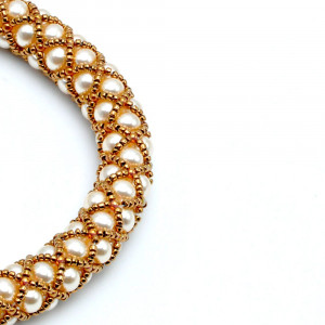 Wit renaissance collier en goud verguld goud geweven goud