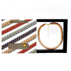 Wit renaissance collier en goud verguld goud geweven goud