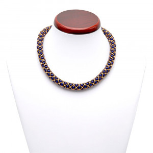 Necklace evidence renaissance blue gilded weave