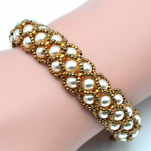 Bracelet perle de verre or