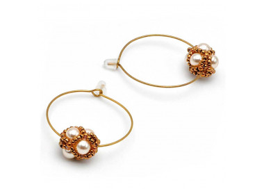 Circle gold glass beads earring renaissance