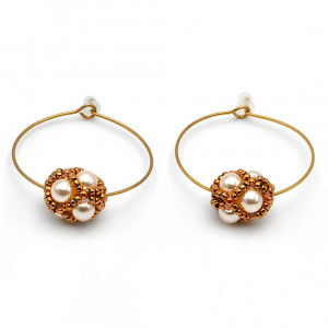 Circle gold glass beads earring renaissance