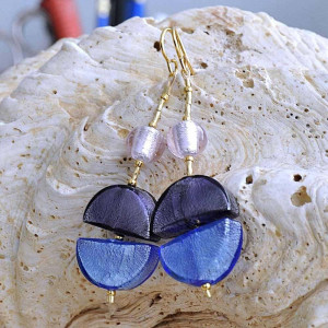 Blue murano glass jewelry earrings