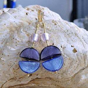 Blau ohrringe schmuck aus echtem muranoglas aus venedig 