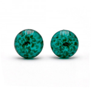 Andromeda green emerald avventurine cufflinks in genuine murano glass from venice