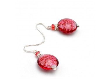 Pastiglia aurora parma - pendientes parma auténtico cristal de murano de venecia