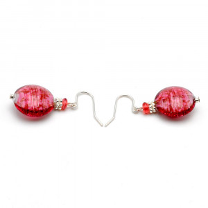 Pastiglia aurora parma - pendientes parma auténtico cristal de murano de venecia