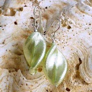 Green murano glass earrings