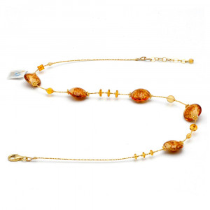 Collier verre de venise ambre de murano