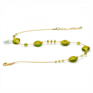 Collier verre de venise vert de murano