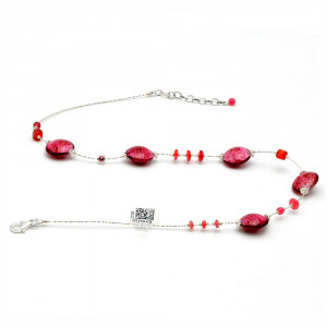 Collier verre de venise rose de murano