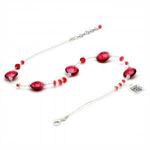 Collier verre de murano rose