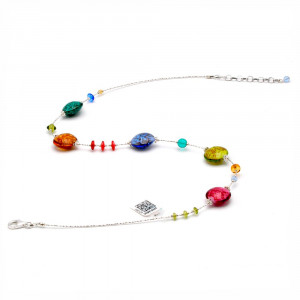 Collier verre de murano multicouleurs de venise