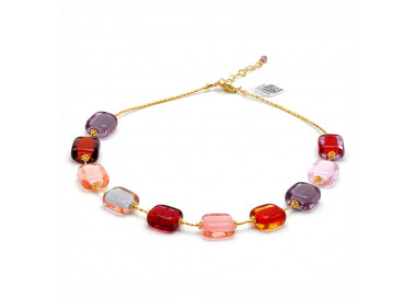 Schissa pastel summer - multicolored pastel necklace real murano glass