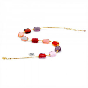 Schissa pastel zomer - meerkleurige pastelketting van echt murano glas