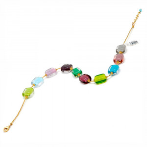 Schissa pastel primavera - collar multicolor pastel claro en real de cristal de murano