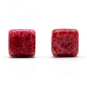 Cufflinks pink avventurine in genuine murano glass from venice