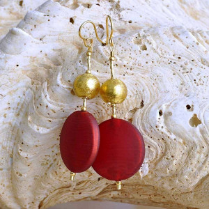 Boucles d'oreilles murano rouge