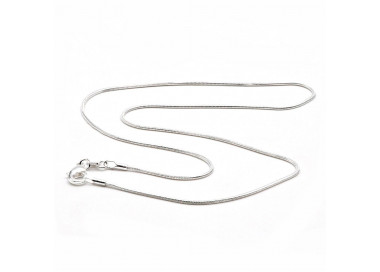 Ketting zilver mesh slang 1mm, lengte 45 cm