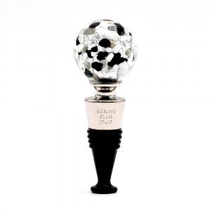 White and black murano glass bottle stopper