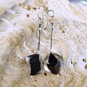 Boucles d'oreilles murano noir