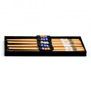 5  knives and chopsticks holders black millefiori murano glass