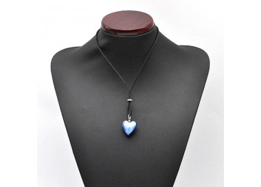 Pendentif en verre de murano coeur bleu