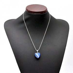 Pendant in silver 925 and heart murano glass blue