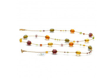 Long amber murano glass necklace