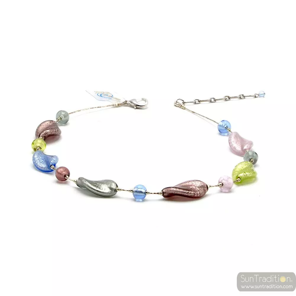 Chlorofyl - ketting zilver originele murano glas