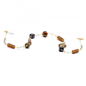 Romantica joya collar genuino murano vidrio artístico de venecia