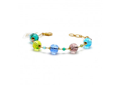 Armband met glazen murano blauw