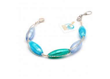 Blue murano glass bracelet- blue murano glass bracelet from venice italy