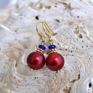 Boucles d'oreilles murano rouge