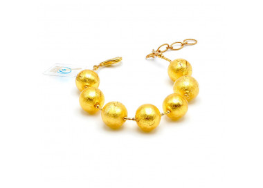 Gold  bracelet - gold murano glass bracelet from venice