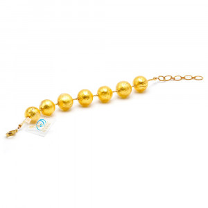 Pulsera oro - pulsera oro cristal de murano de venecia