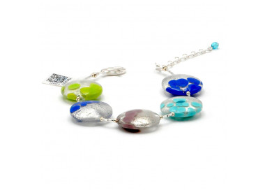 Armband blau und silber im echten murano glas