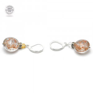 Aretes aventurine gancho cerrado joyas de cristal de murano de venecia 