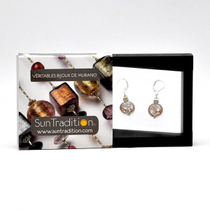 Pastiglia notte aventurine - leverback aventurine earrings jewelry real glass murano from venice