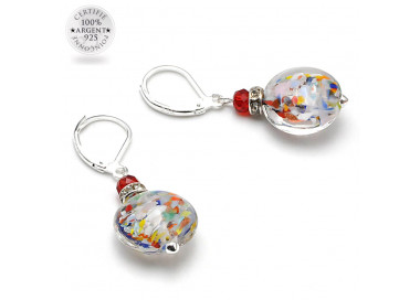 Leverback multicoloured earrings murano glass 