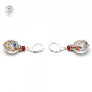 Pendientes multicolor gancho cerrado de cristal de murano 